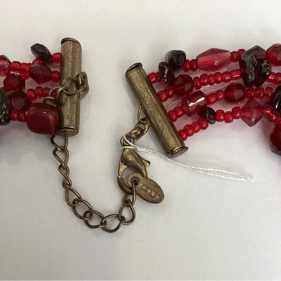 Vintage Red Monet Beaded Necklace - Picture 3 of 3